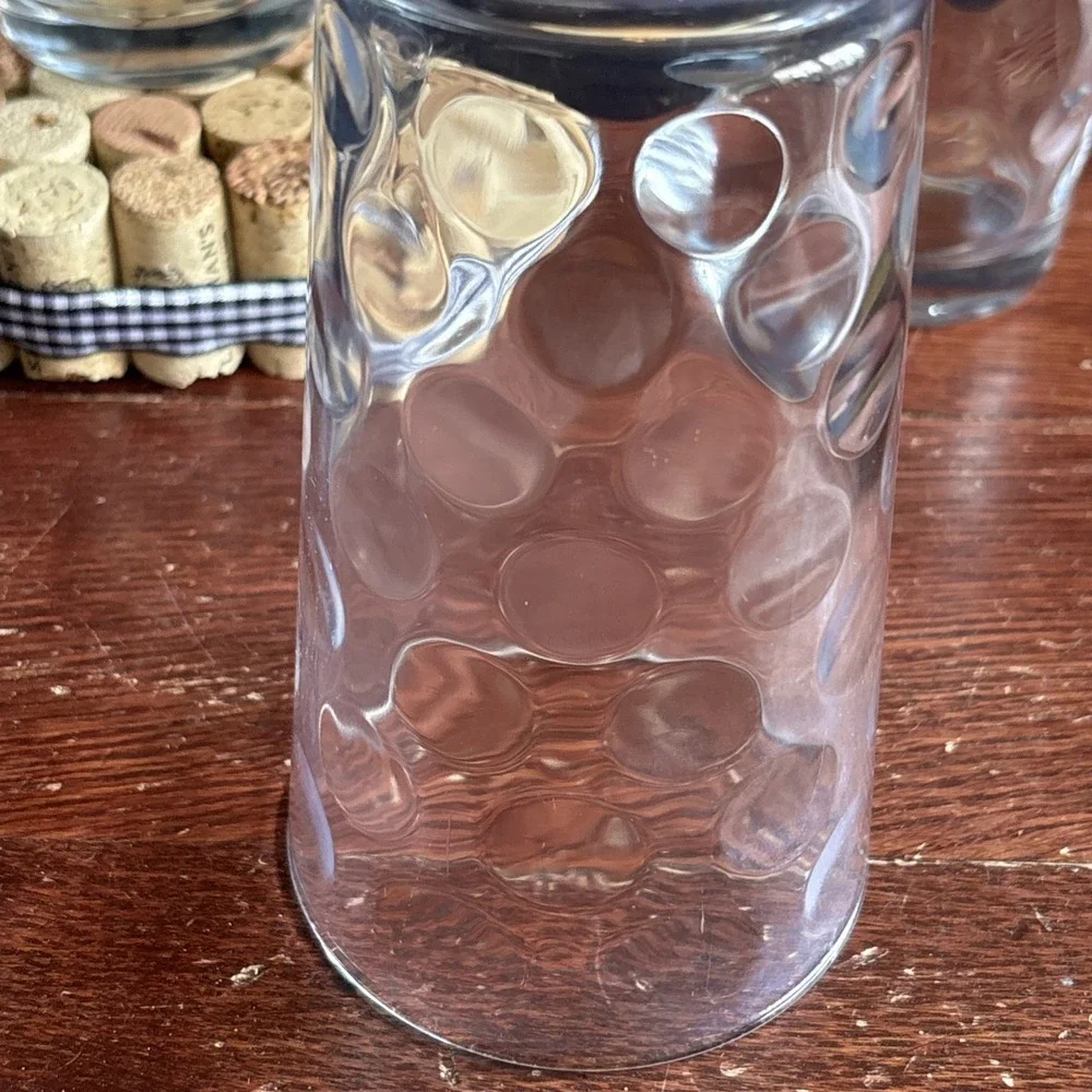 Pasabahce Art Of Glass Coin Dot Set‎ 4 Old Fashioned Highball Glasses 6